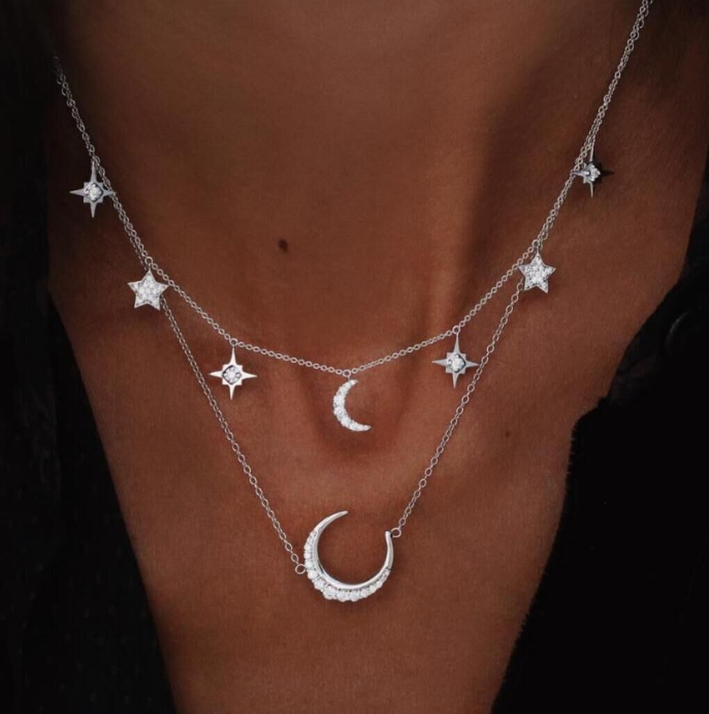 Star Moon Crystal Multilayer Pendant Necklace for Women 2018 Boho Flower Choker Necklaces Vintage Fashion Collar Party Jewelry
Star Moon Crystal Multilayer Pendant Necklace for Women 2018 Boho Flower Choker Necklaces Vintage Fashion Collar Party Jewelry