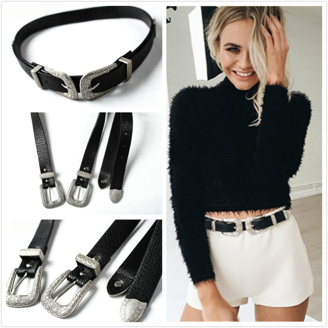 Double Metal Pin Buckle Women Belts Vintage High Quality Strap Brand Designer Design Leather Belt For Woman, Black;brown
Double Metal Pin Buckle Women Belts Vintage High Quality Strap Brand Designer Design Leather Belt For Woman, Black;brown