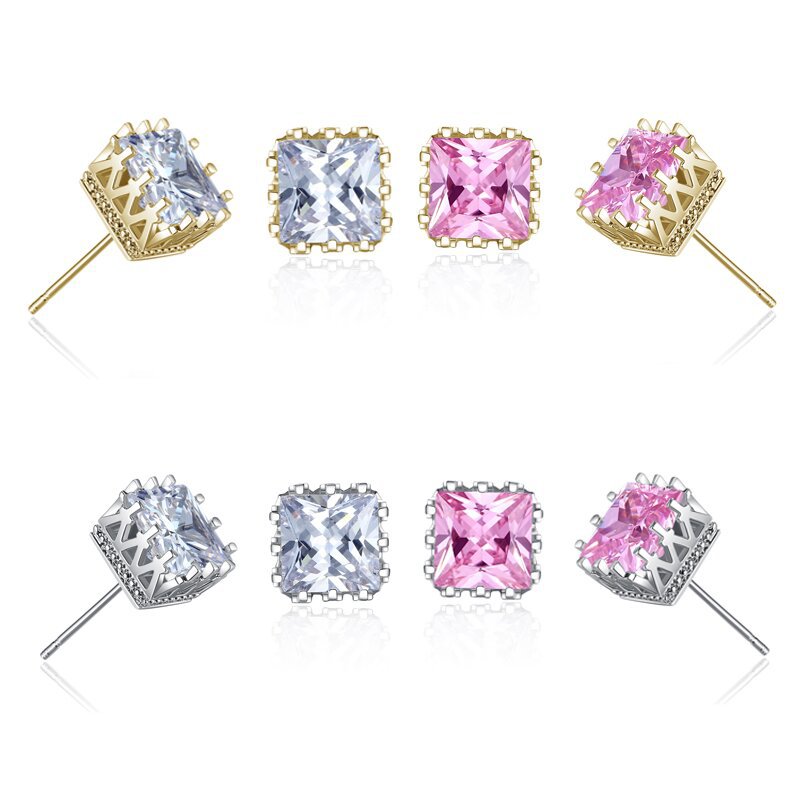 Wholesale cheap gold plated square zircon crown stud earrings fashion party jewelry engagement gift for women mixed colors free shipping, Golden;silver
Wholesale cheap gold plated square zircon crown stud earrings fashion party jewelry engagement gift for women mixed colors free shipping, Golden;silver