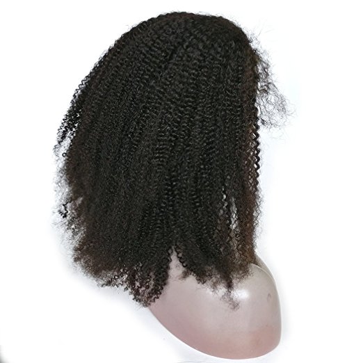 Afro Kinky Curly 360 Full Lace Band Frontal Wig 180% High Density Pre Plucked Natural Hairline 4B 4C (12 inches, Afro Kinky