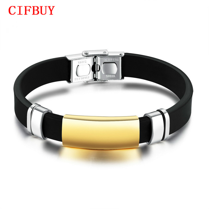 CIFBUY Sport Men's Silicone Bracelets Smooth Design Black / Champagne Gold Color 10 MM Width Length Adjustable Male Gift PH1157
CIFBUY Sport Men's Silicone Bracelets Smooth Design Black / Champagne Gold Color 10 MM Width Length Adjustable Male Gift PH1157