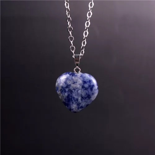 Natural White Crystal Peach Heart Pendant Necklaces Druzy12 Colors Agate Stainless Chains Or PU Leather Chain