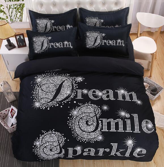 4 pcs Bedding Set for Couple Lover His Side & Her Couple Home textiles Soft Duvet Cover with Pillowcases