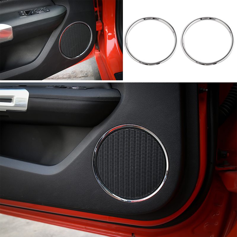 Car Door Speaker Trim Ring Decoration Bezel for Ford Mustang Interior Accessories