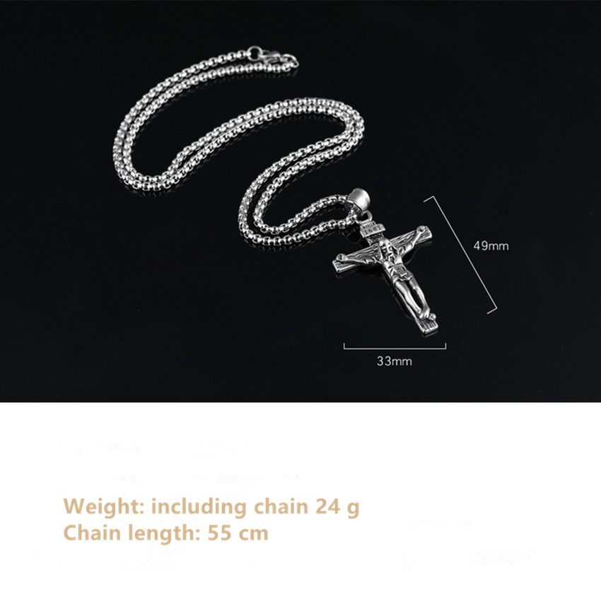 Heavenly Father Jesus cross Pendant Necklaces titanium steel pendant Necklace Christian Godfather Chain