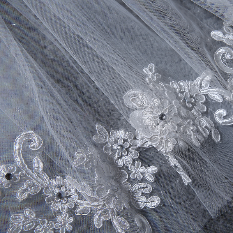 short wedding veils lace applique beaded 100cm130cm wedding hair accessories wedding veil one layer bridal veil