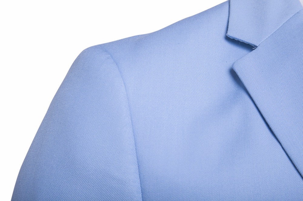 Light Blue Business Mens Suits 3 Piece Suit (Jacket+Pants+Vest) Wedding Tuxedos Groomsmen Formal Suit For Men Terno Mascu