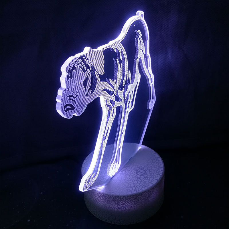 3D Boxer Dog Colorful Table Lamp Touch Control 7 Color Changing Acrylic Baby Night Light USB Decorative Kids Christmas Gifts