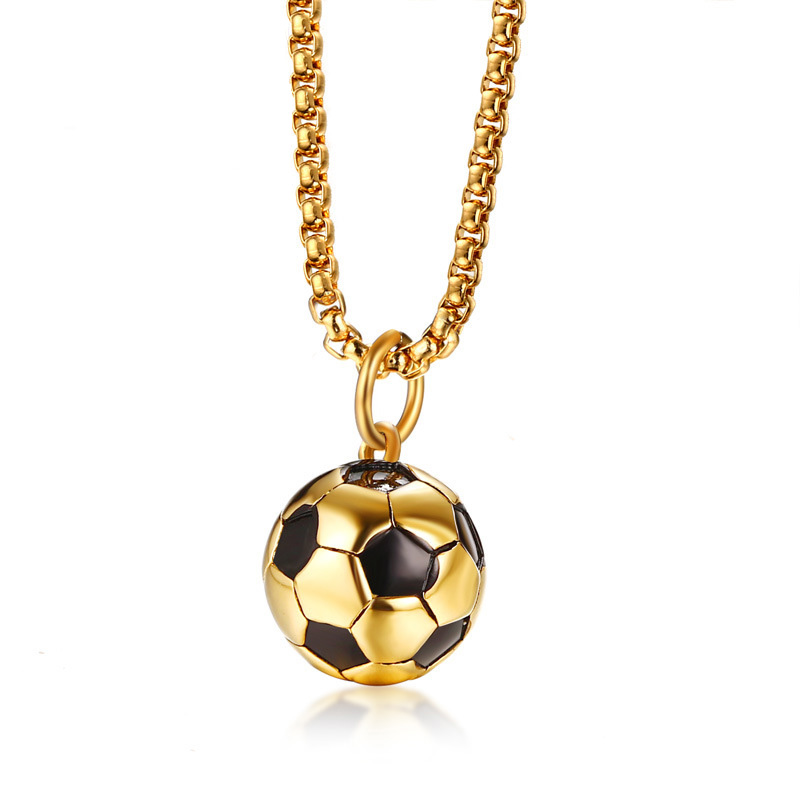 Sporty Football Soccer Shap Pendant For Men Necklace Gold Color Stainless Steel Athlete Male Jewelry 24" Box Chain Necklace, Silver
Sporty Football Soccer Shap Pendant For Men Necklace Gold Color Stainless Steel Athlete Male Jewelry 24" Box Chain Necklace, Silver