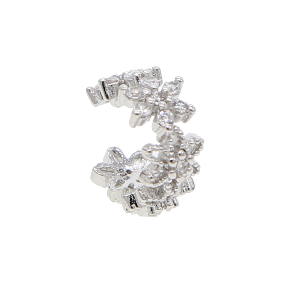 1 piece flower cuff earring clip earrings for women girl 2019 spring new design cz daisy flowers fit pandora jewelry 925 silver