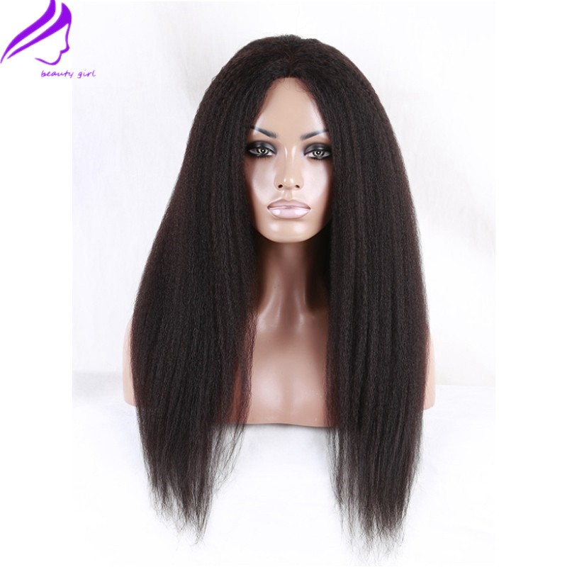 Stock Afro Kinky Straight Black Color Synthetic Lace Front Hair Wigs italian yaki sraight africa american women wig with baby hair