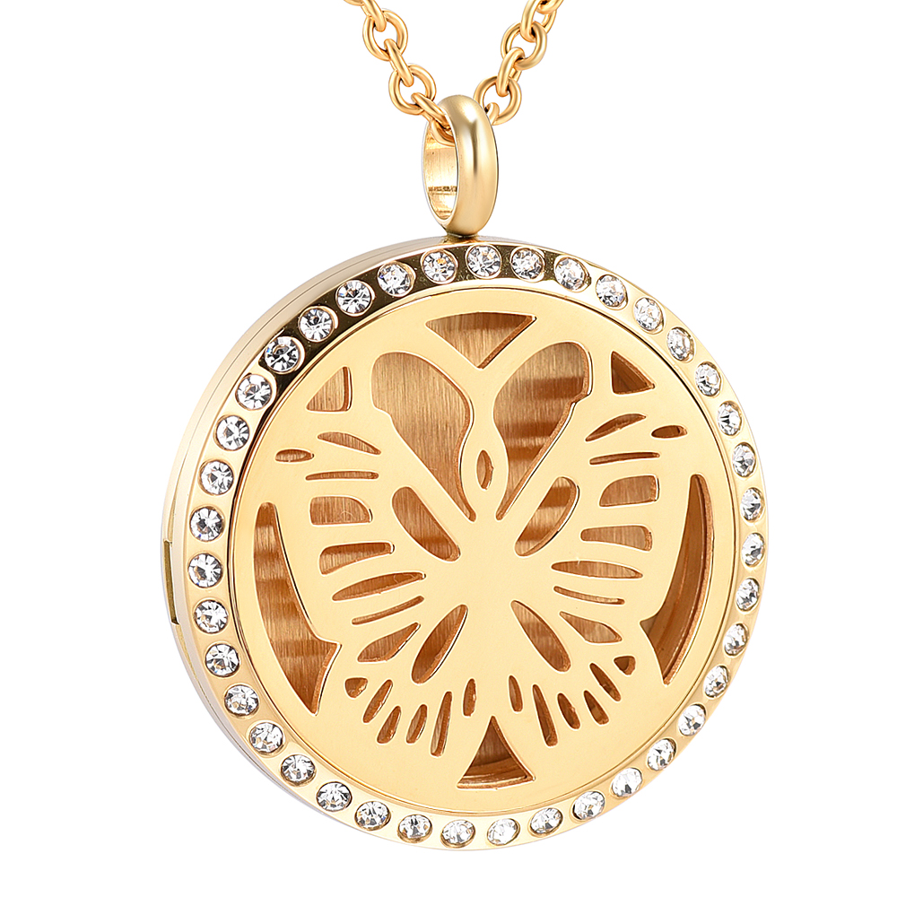 Crystal Butterfly Perfume Locket Stainless Steel Essential Oil Aromatherapy Diffuser Locket Pendant Necklace
Crystal Butterfly Perfume Locket Stainless Steel Essential Oil Aromatherapy Diffuser Locket Pendant Necklace