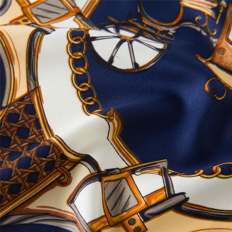 carriage print scarf Women 100% Silk Square Scarf Handmade Design Satin Foulard Femme Echarpe Small Ladies Neck Scarves 60*60CM