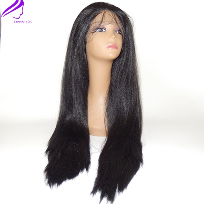 150density full yaki straight Synthetic Lace Front Wigs black/dark brown /blonde brazilian lace wig with baby hair for African Women