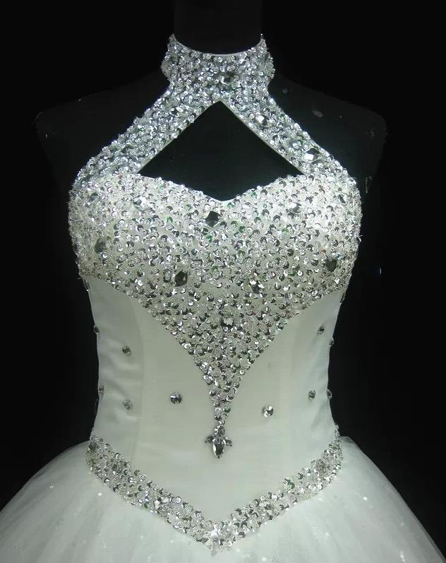 Beach Halter Sexy Beading A Line Wedding Dress Tulle Plus Size Long Wedding Guest Gowns Maid Of Honor Dress Real Picture