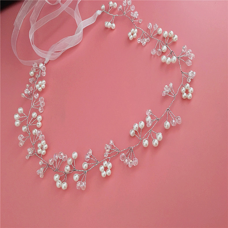 Wedding Bridal Headpieces Bridesmaid Silver Handmade Rhinestone Pearl Hairband Headband Gold Silver Red Hair Accessories Fascinators