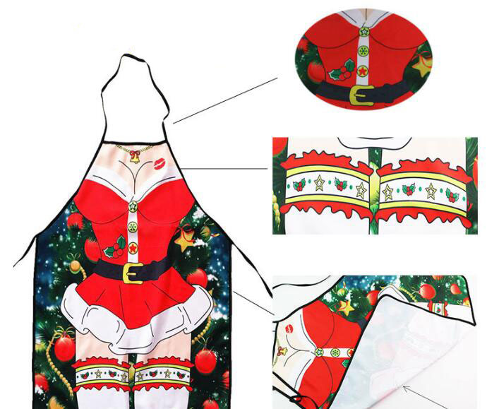 Christmas Aprons for Adults Dinner Party Cooking Apron Ladies Men Sexy Aprons Kitchen Accessories New Year Supplies