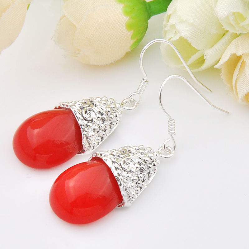 5pairs / Lot Special Offer Sale free Shipping-- Lucky Shine Newest Fashion Vintage Turquoise 925 Sterling Silver Drop Earrings