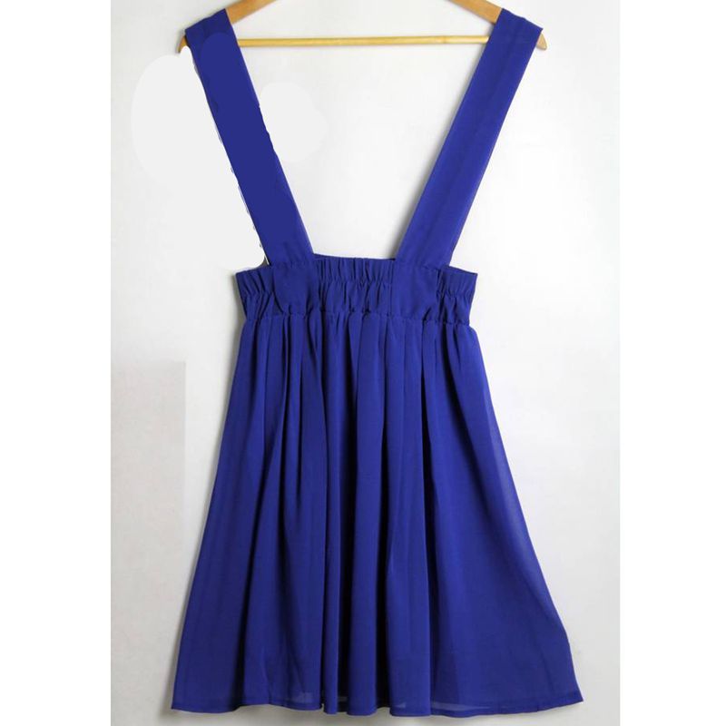 2018 lady casual suspend skirt summer chiffon Strap skirts short pleated skirt school mini A skirts S916