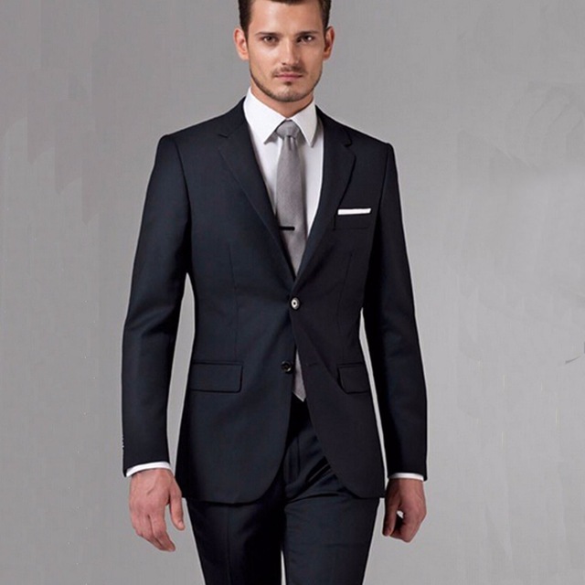 Excellent Style Groom Tuxedos Two Button Black Notch Lapel Groomsmen Best Man Suit Mens Wedding Suits(Jacket+Pants+Tie) NO:1154