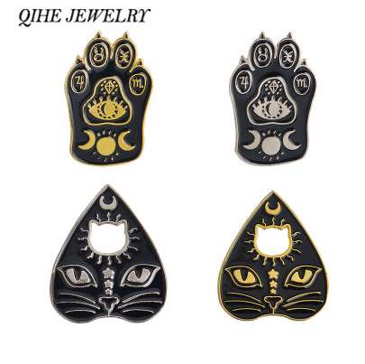 QIHE JEWELRY Cat face and paw enamel pins Dark The Goddess Crescent Moon Ouija Lapel pins Badges Brooches Pins for witches
QIHE JEWELRY Cat face and paw enamel pins Dark The Goddess Crescent Moon Ouija Lapel pins Badges Brooches Pins for witches