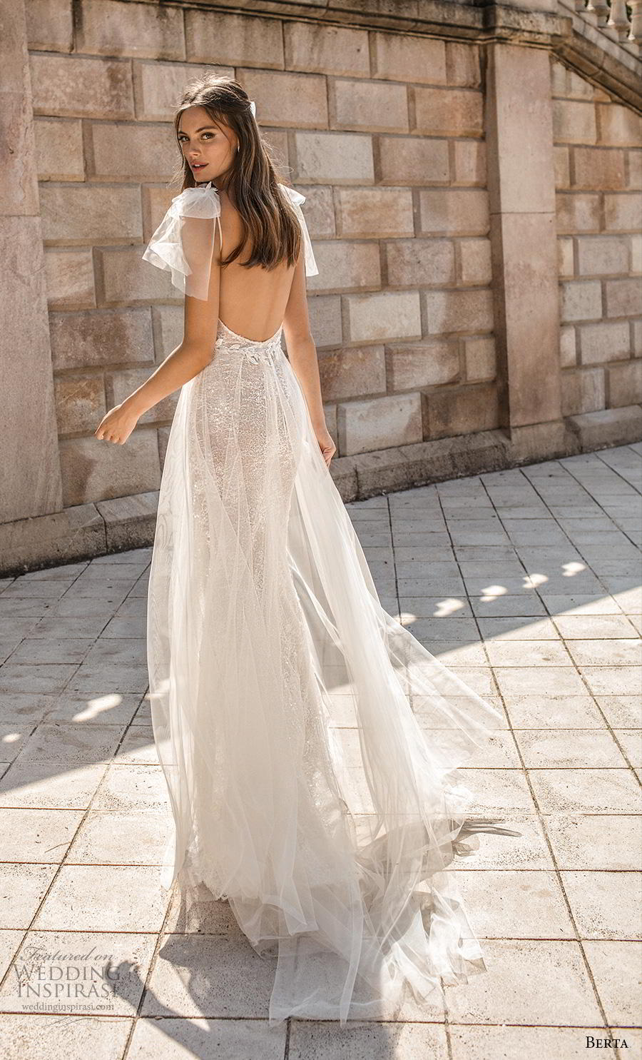 muse by berta wedding dresses v neck lace sequins split backless sweep train bridal gowns plus size boho robe de marie