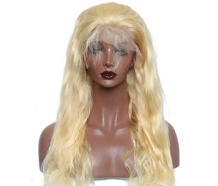 613# Blonde Straight Body Wave Front Lace Wigs 100% Human Hair Wigs For Women Pre Plucked With Baby Hair