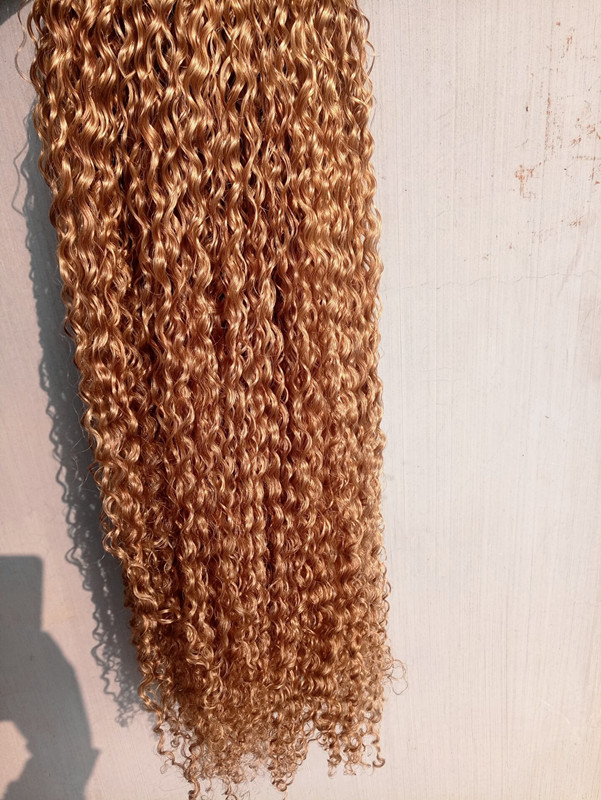 Brazilian Human Virgin Remy Kinky Curly Hair Extensions Remy Dark Blonde Color Hair Weft 2-3Bundles For Full Head