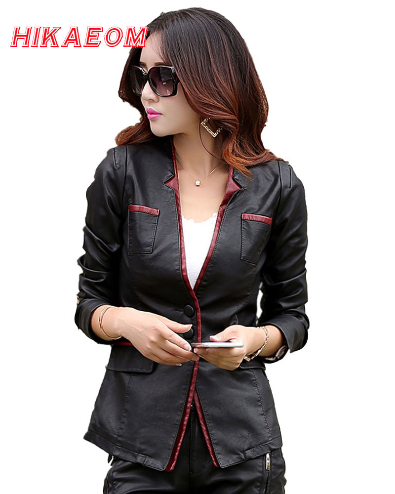 Wholesale- Leather Jackets For Women Suede Blazer Biker Ladies Patchork Synthetic Lether V-neck Brand Factory Direct Faux Leather Jacket, Red
Wholesale- Leather Jackets For Women Suede Blazer Biker Ladies Patchork Synthetic Lether V-neck Brand Factory Direct Faux Leather Jacket, Red