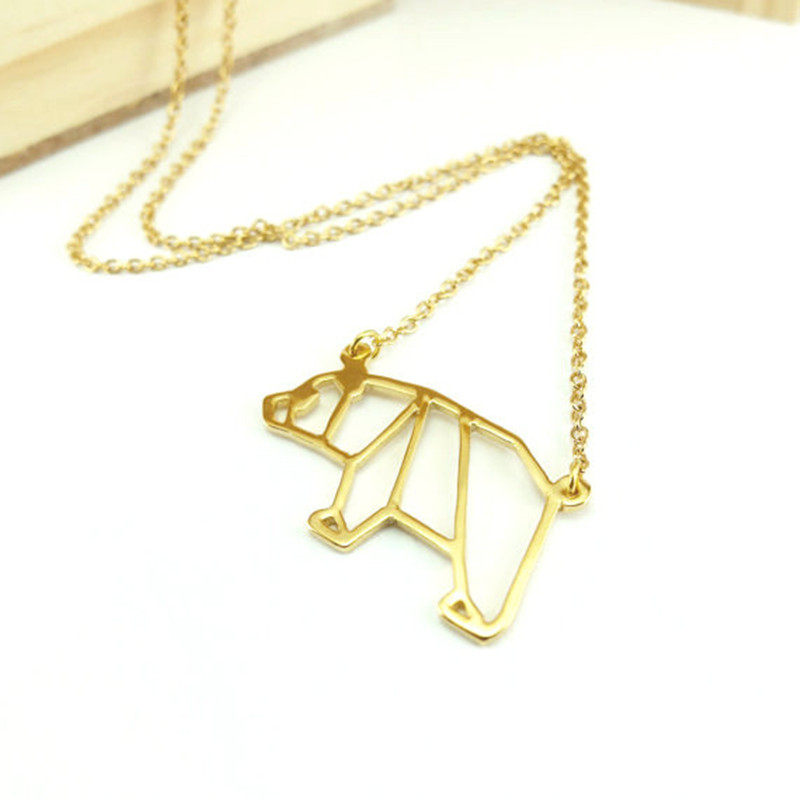 5PCS Origami Panda Necklace Mama Polar Cali Sea Bear Necklace Cute Pet Dog Pig Koala Necklaces for Paper Animal Bruin Gift