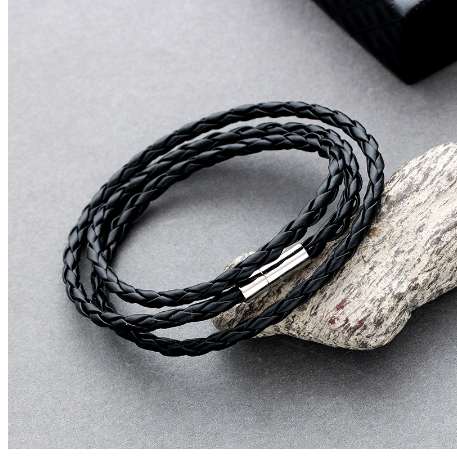 Simple New Accessories Fashion Men's Multi Woven Braided Bracelet Temperament Wild Leather Hand Rope Hip Hop Bracelet