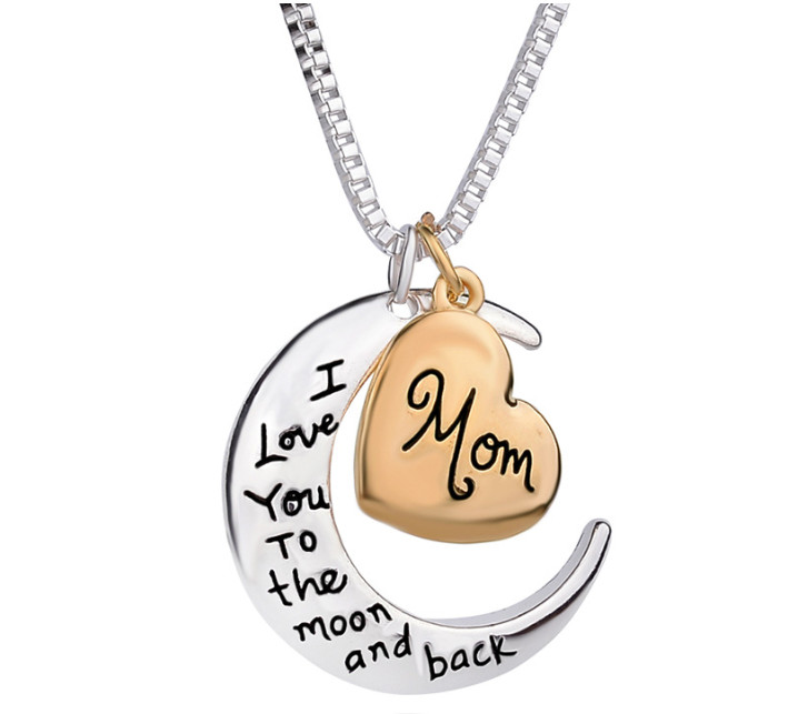 Women Necklaces Heart Jewelry I love you to the Moon and Back Mom Pendant Necklace Mother Day Gift acc036, Silver
Women Necklaces Heart Jewelry I love you to the Moon and Back Mom Pendant Necklace Mother Day Gift acc036, Silver