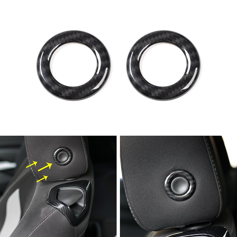 Seat Back Headrest Adjust Handle Button Switch Decoration Circle Ring Cover Trim Frame for Chevrolet Camaro 2017+
