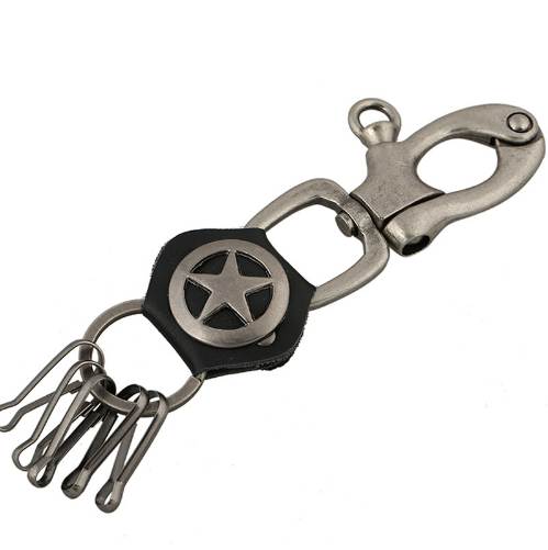 Personality Star Leather Keychain Key Chain For Men Women Fashion Punk Art Alloy Bag Door Car Key Ring Holder Jewelry PKKC-3
Personality Star Leather Keychain Key Chain For Men Women Fashion Punk Art Alloy Bag Door Car Key Ring Holder Jewelry PKKC-3