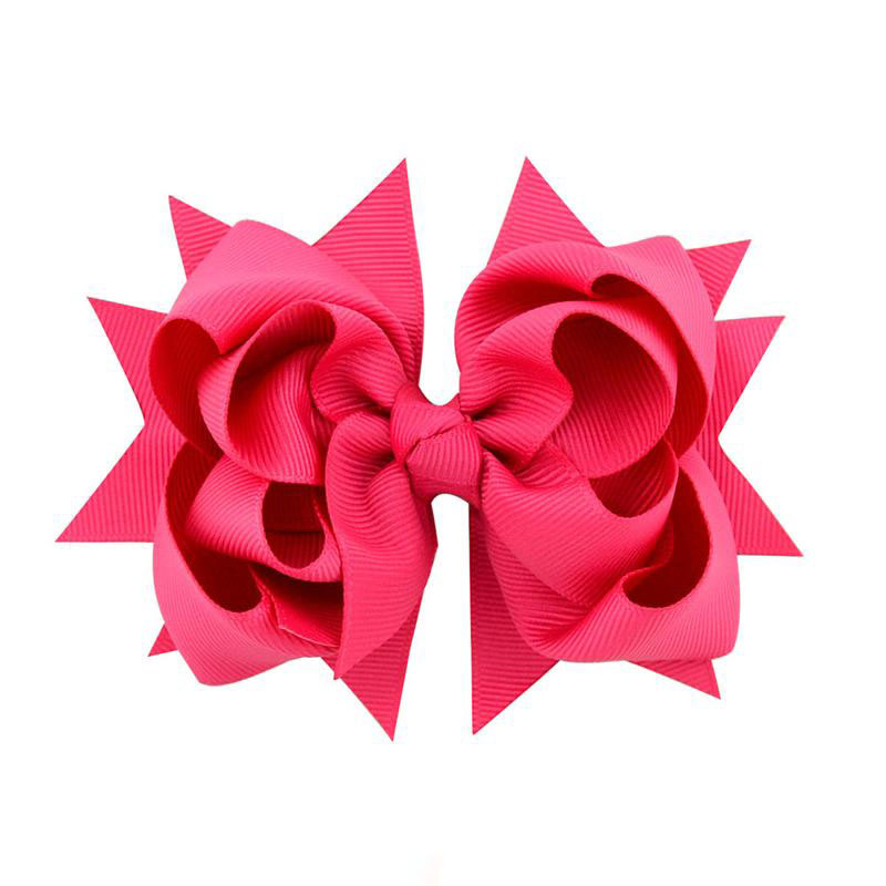 Baby Girls Boutique Hair Bows Accessories Hair Pins Solid Grosgrain Ribbon Bow With Clip Children Kids 3 layers Bow Hair Accessories