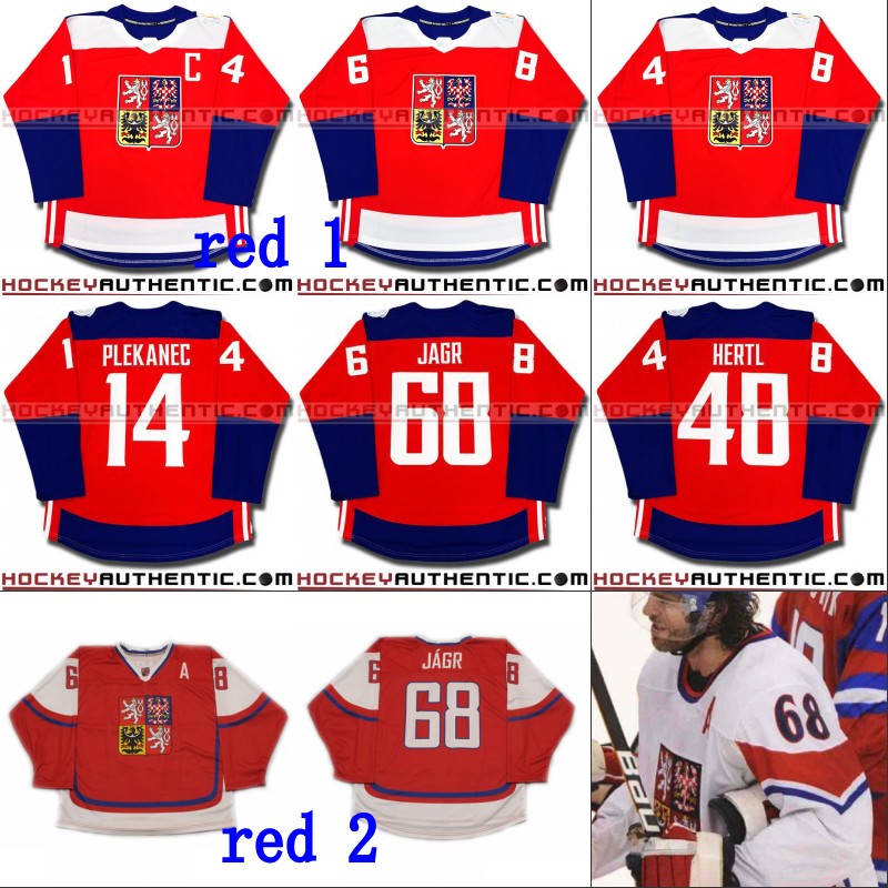 

#68 Jaromir Jagr Czech Republic WCH Team 2016 World Cup of Hockey Jersey 14 Tomas Plekanec 48 Tomas Hertl Custom Hockey Jerseys, Custom red 1