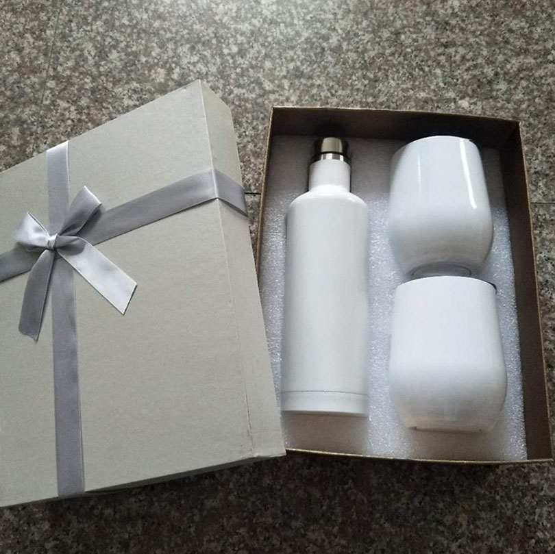1 set of Stainless steel Wine Bottle+2egg Mug Holiday Gift Home Decoration Accessories birthday Tumbler Vacuum Colorful Mug