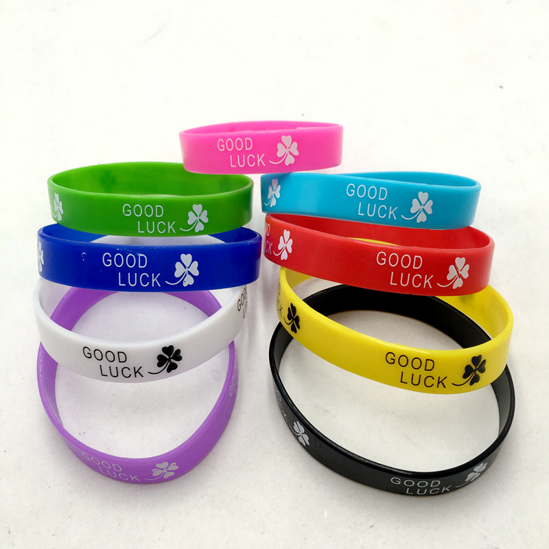 Jelly Silicone bracelet 100pcs Print Good luck four leaf clover Elastic wide Rubber wristbands for men women's jewelry Cuff Fashion Accessories
Jelly Silicone bracelet 100pcs Print Good luck four leaf clover Elastic wide Rubber wristbands for men women's jewelry Cuff Fashion Accessories