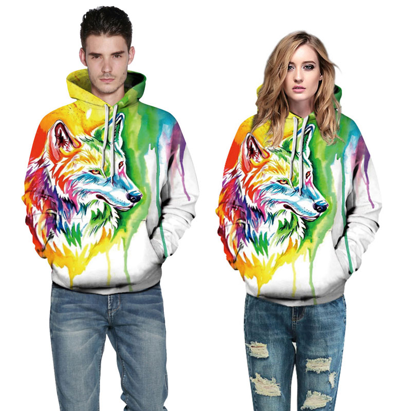 Mr.1991INC New Fashion Wolf Hoodies Men/women 3d Sweatshirts Print Paint Wolf Thin Hooded Hoodies Hoody Pullovers
