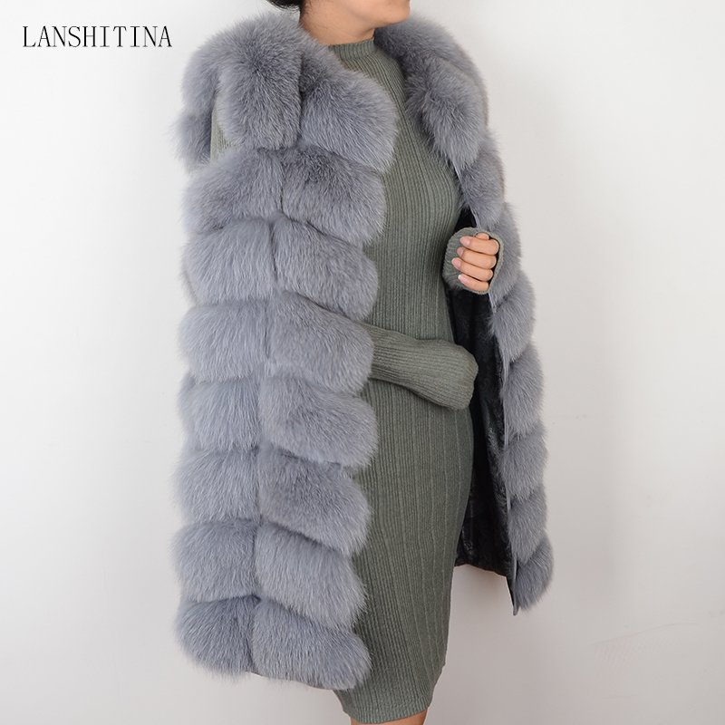 Female vest fox waistcoat warm winter Natural coat pretty fur coats jacket S18101103