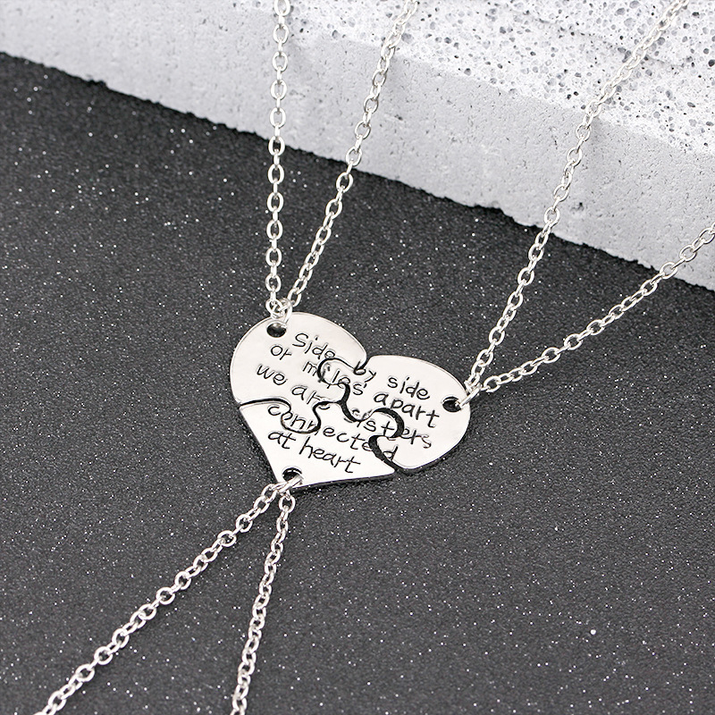 3 Piece Broken Heart Best Friends Necklaces Carved Side By Side Or Miles Apart We Are Sisters Connected At Heart Necklace
3 Piece Broken Heart Best Friends Necklaces Carved Side By Side Or Miles Apart We Are Sisters Connected At Heart Necklace