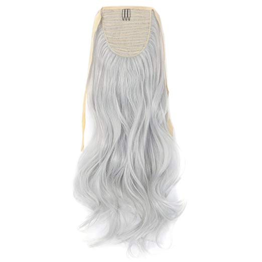 remy brazilian human hair ponytail hair Pieces Tie Up Clip in Hair Extensions color bleach blonde ash blonde silver 100g