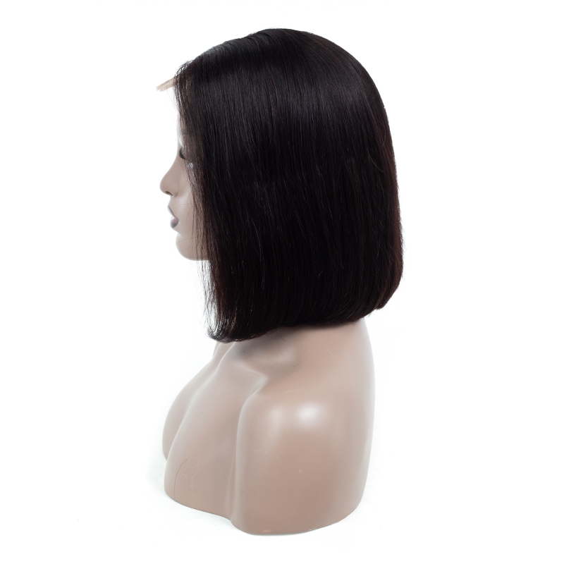 Brazilian 13X4 Lace Front Bob Wig Natural Color 150% Density 8-16Inch Straight Middle Part
