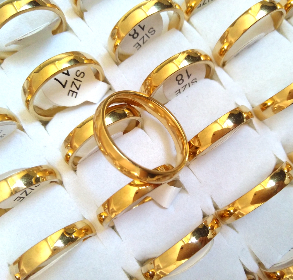 50pcs Gold 4mm Wedding Engagement Rings Men Women 316L Stainless Steel Plain Band Finger Rings High Quality Comfort-fit Lovers Couples Ring
50pcs Gold 4mm Wedding Engagement Rings Men Women 316L Stainless Steel Plain Band Finger Rings High Quality Comfort-fit Lovers Couples Ring