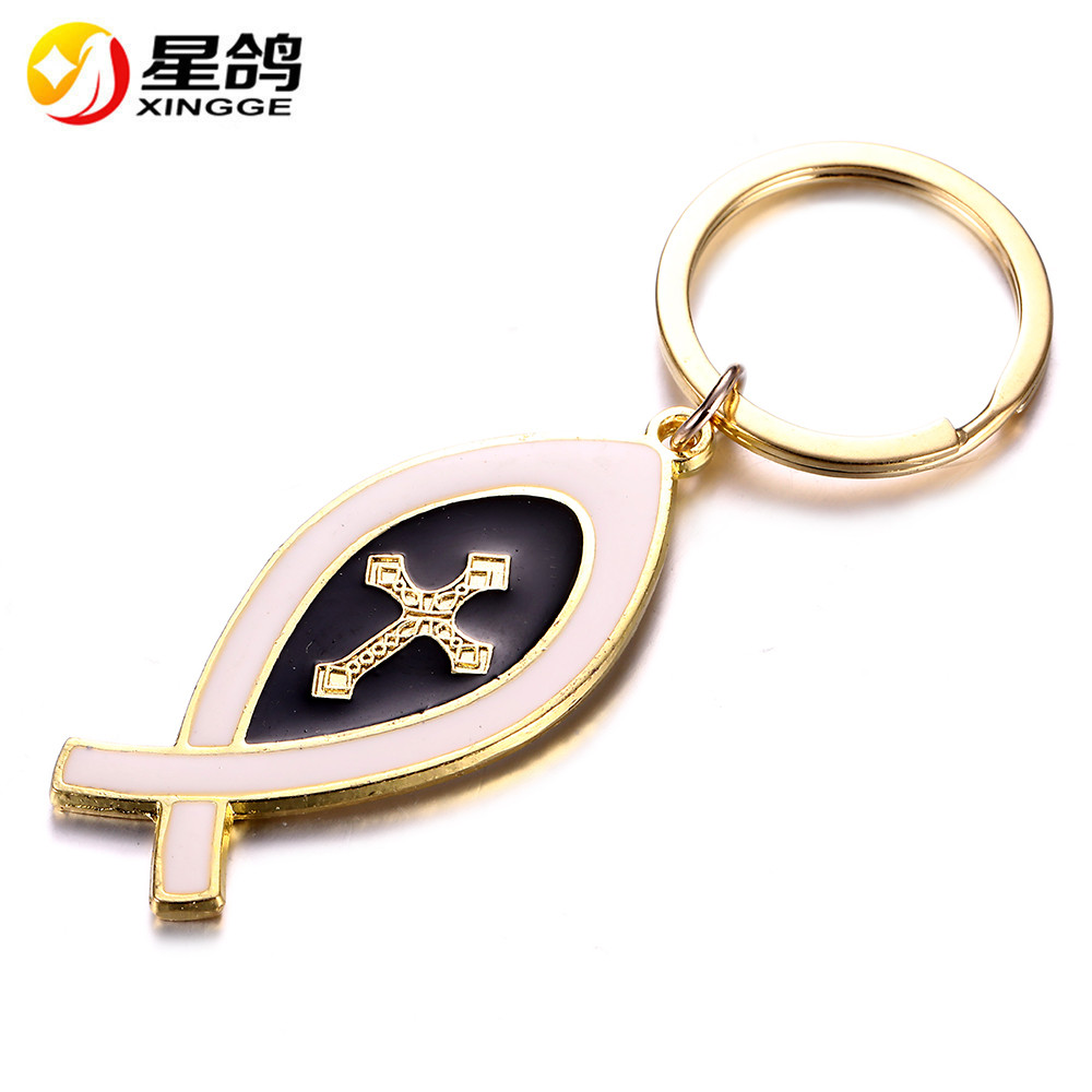 Fashion Design Fish Cross Key Chain metal Christian Jewelry Gifts Cross Key chain key ring Wholesale от DHgate WW