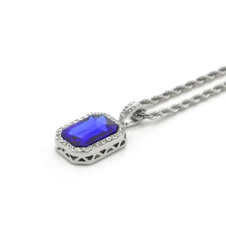 Hip Hop Vintage Golden Bling Iced Out Stainless Steel Chain Mini Stone Pendants Necklaces For Men Women Charm Crystal Jewelry