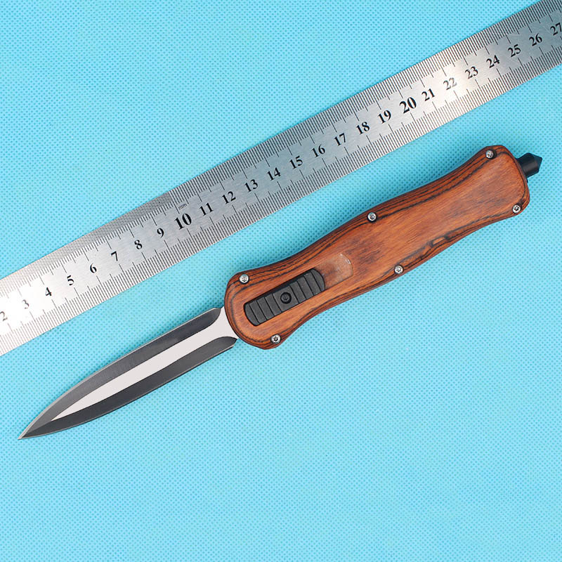 Specical Offer Butterfly A016 Auto Tactical Knife 440C Double Edge Fine Blade Brown Wood Handle Outdoor EDC Pocket Knives With Nylon Bag
Specical Offer Butterfly A016 Auto Tactical Knife 440C Double Edge Fine Blade Brown Wood Handle Outdoor EDC Pocket Knives With Nylon Bag