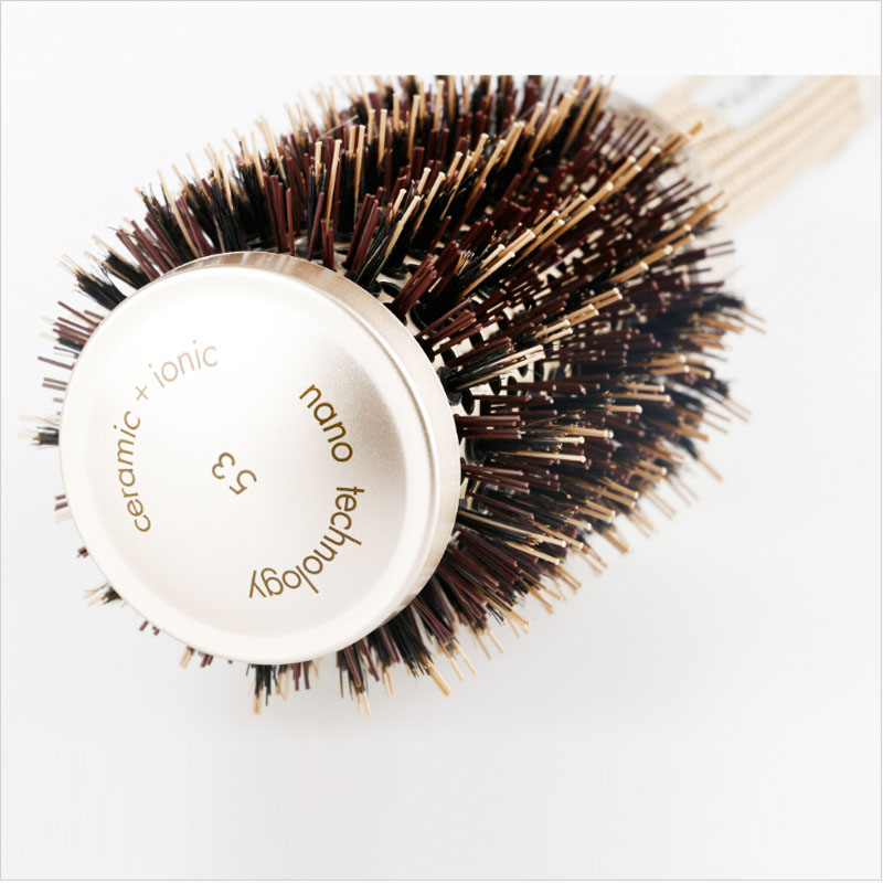 Nano Ionic Boar Bristle Hair Brush Salon Comb Barrel Blow Dry Hair Round Brush In 4 Sizes Professional Salon Styling Tools B-087