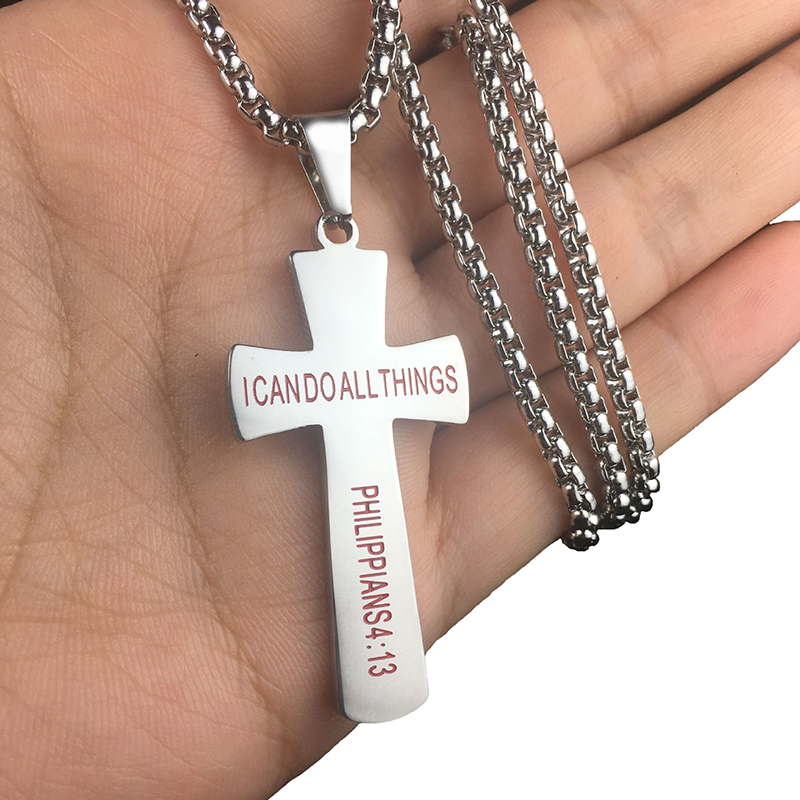 Charm Baseball Cross Scripture Pendants Cool Sport New Men Necklace Fitness Fashion Stainless Steel Workout Jewelry 18K Gold Plated
