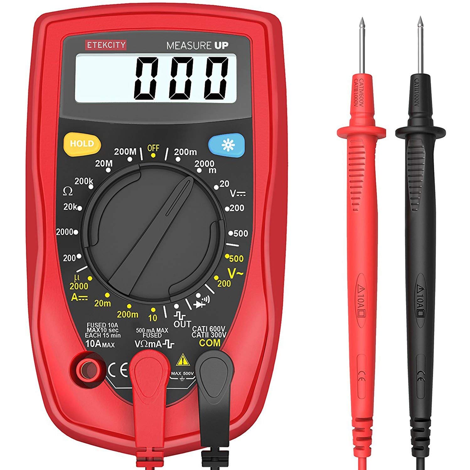 MSR-R500 Digital Multimeters, Electronic Amp Volt Ohm Voltage Meter Multimeter with Diode and Continuity Test Tester, Backlight LCD Display
MSR-R500 Digital Multimeters, Electronic Amp Volt Ohm Voltage Meter Multimeter with Diode and Continuity Test Tester, Backlight LCD Display